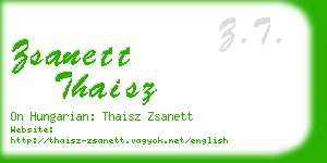 zsanett thaisz business card